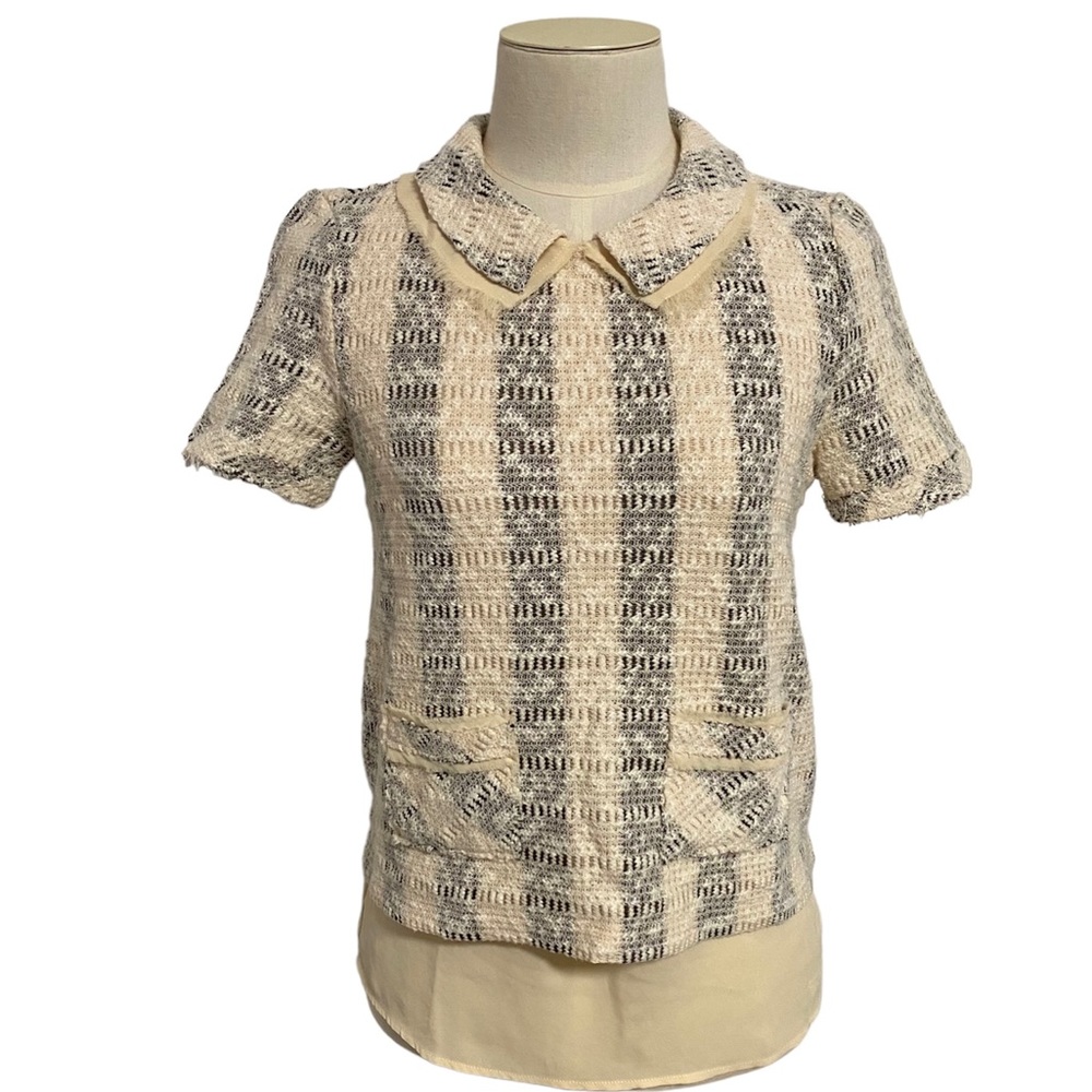 Anthropologie‎ Postmark tweed  top xs.